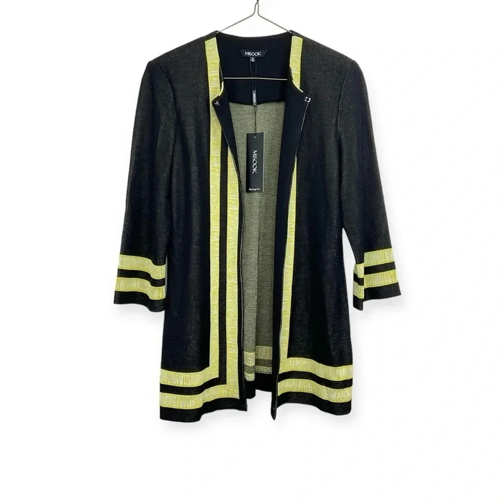 Misook Black Cardigan Jacket Longline XS